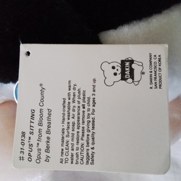 Dakin Bloom County Opus Penguin with red bow tie plush vintage‎ 1982 - Picture 6 of 10